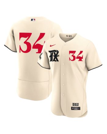 Nolan Ryan 34 Texas Rangers 2023 City Connect Flex Base Elite Jersey - Cream