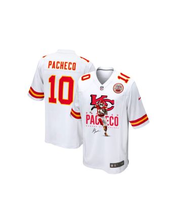 Isiah Pacheco 10 Kansas City Chiefs Signed Running Back Game YOUTH Jersey - White