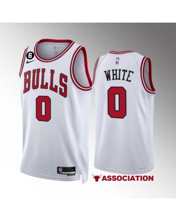 Coby White 0 Chicago Bulls White Men Jersey 2022-23 Association Edition NO.6 Patch