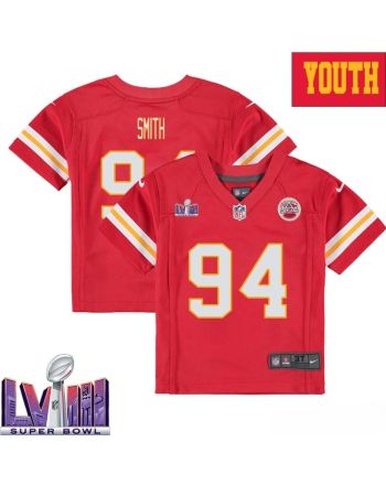 Neil Smith 94 Kansas City Chiefs Super Bowl LVIII YOUTH Home Game Jersey - Red