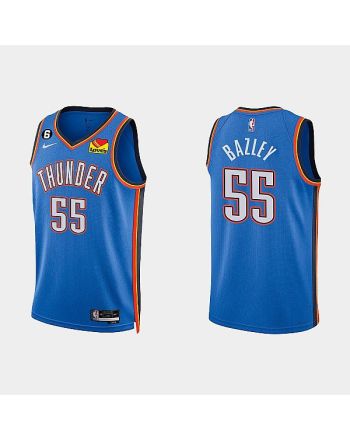 Oklahoma City Thunder 55 Darius Bazley 2022-23 Icon Edition White Men Jersey