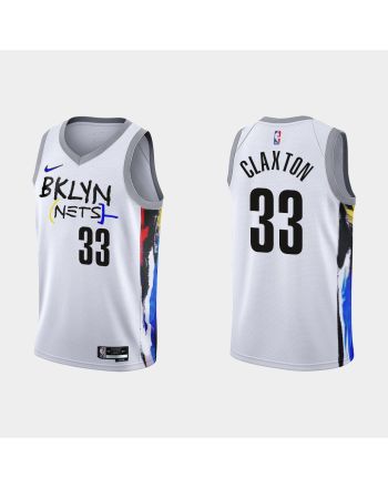 2022-23 Brooklyn Nets Nicolas Claxton 33 City Edition White Swingman Men Jersey