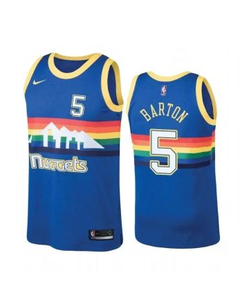 Men's Denver Nuggets 5 Will Barton Hardwood Classics Blue Jersey