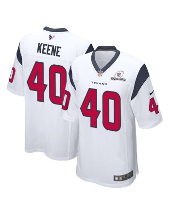 Dalton Keene 40 Houston Texans 2024 Divisional Patch Game Men Jersey - White