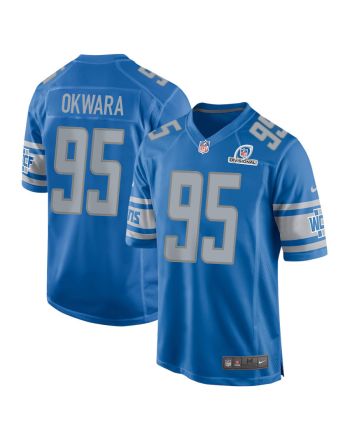 Romeo Okwara 95 Detroit Lions 2024 Divisional Patch Game Men Jersey - Blue