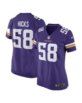 Jordan Hicks Minnesota Vikings Women's Game Player Jersey - Purpl