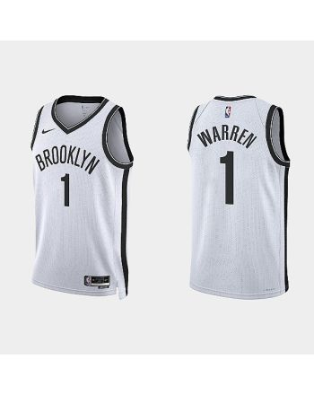 Brooklyn Nets T.J. Warren 1 2022-23 Association Edition White Men Jersey Swingman