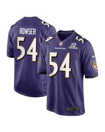 Tyus Bowser 54 Baltimore Ravens 2024 Divisional Patch Game Men Jersey - Purple