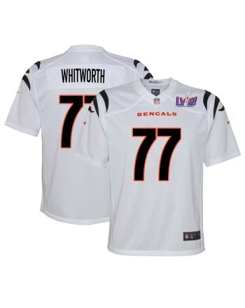 Andrew Whitworth 77 Cincinnati Bengals Super Bowl LVIII YOUTH Away Limited Jersey - White