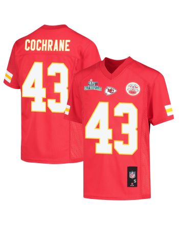 Jack Cochrane 43 Kansas City Chiefs Super Bowl LVII Champions Youth Game Jersey - Red