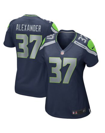 Shaun Alexander 37 Seattle Seahawks Women Game Retired Jersey - College Navy