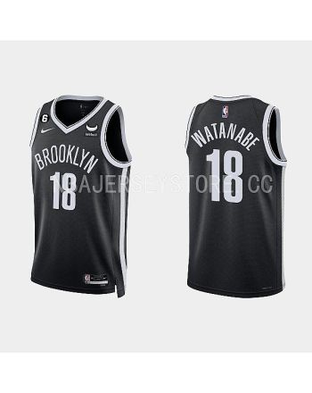 Brooklyn Nets 18 Yuta Watanabe 2022-23 Icon Edition Black Men Jersey