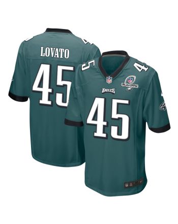 Rick Lovato 45 Philadelphia Eagles 2023 Playoffs Patch Game Men Jersey - Midnight Green