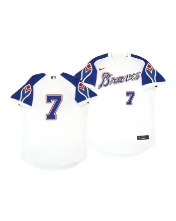 Atlanta Braves Dansby Swanson 7 Cooperstown White Throwback Home Jersey