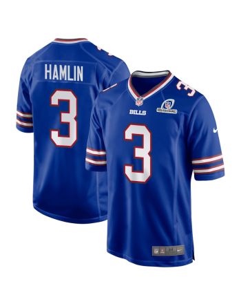 Damar Hamlin 3 Buffalo Bills 2024 Divisional Patch Game Men Jersey - Royal