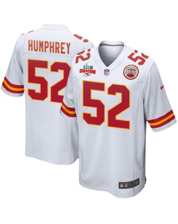 Creed Humphrey 52 Kansas City Chiefs Super Bowl LVII Champions 3 Stars Men Game Jersey - White