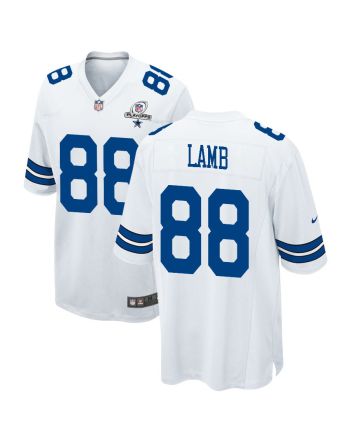 CeeDee Lamb 88 Dallas Cowboys 2023 Playoffs Patch Game Men Jersey - White