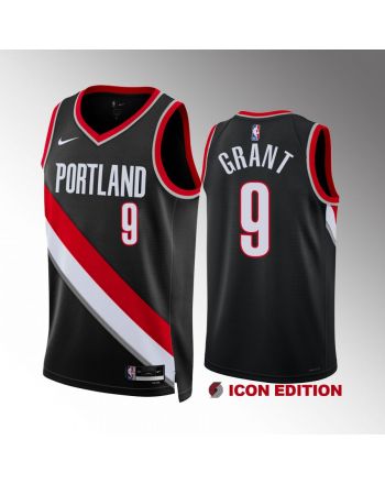 Jerami Grant 9 Portland Trail Blazers 2022-23 Icon Edition Black Jersey