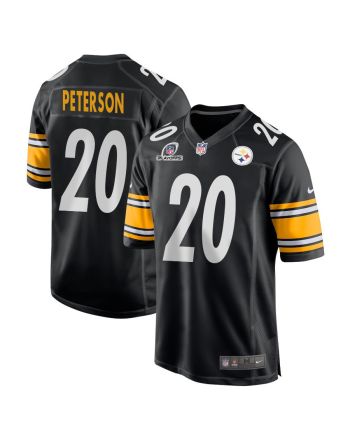 Patrick Peterson 20 Pittsburgh Steelers 2023 Playoffs Patch Game Men Jersey - Black