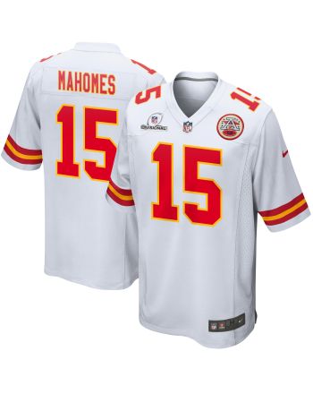 Patrick Mahomes 15 Kansas City Chiefs 2024 Divisional Patch Game Men Jersey - White