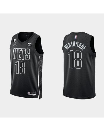 Brooklyn Nets 18 Yuta Watanabe 2022-23 Statement Edition Black Men Jersey