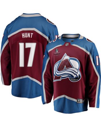 Brad Hunt 17 Colorado Avalanche Stanley Cup 2023 Playoffs Patch Home Breakaway Men Jersey - Burgundy