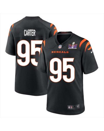 Zach Carter 95 Cincinnati Bengals Super Bowl LVIII Men Home Limited Jersey - Black