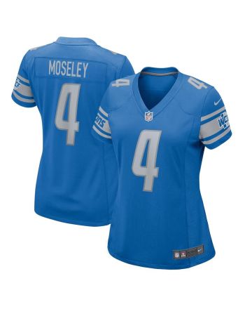 Emmanuel Moseley 4 Detroit Lions Women Game Jersey - Blue