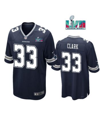 Damone Clark 33 Dallas Cowboys Super Bowl LVII Super Bowl LVII Navy Men Game Jersey