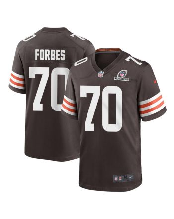 Drew Forbes 70 Cleveland Browns 2023 Playoffs Patch Game Men Jersey - Brown