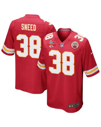 L'Jarius Sneed 38 Kansas City Chiefs Super Bowl LVII Champions 3 Stars Men Game Jersey - Red