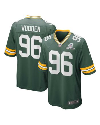 Colby Wooden 96 Green Bay Packers 2024 Divisional Patch Game Men Jersey - Green