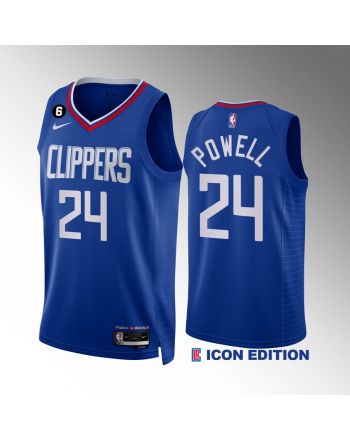 Norman Powell 24 2022-23 LA Clippers Royal Icon Edition Jersey NO.6 Patch