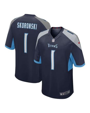 Peter Skoronski Tennessee Titans 2023 NFL Draft First Round Pick Game Jersey - Navy