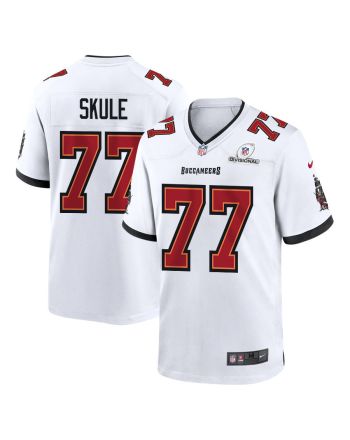 Justin Skule 77 Tampa Bay Buccaneers 2024 Divisional Patch Game Men Jersey - White