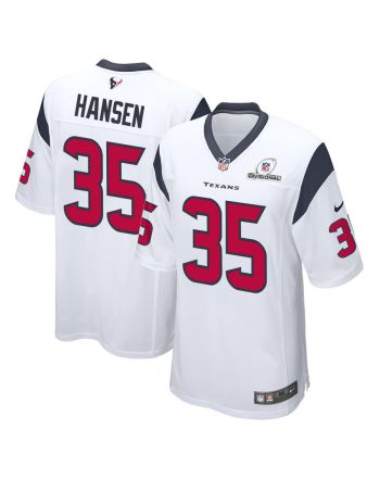 Jake Hansen 35 Houston Texans 2024 Divisional Patch Game Men Jersey - White