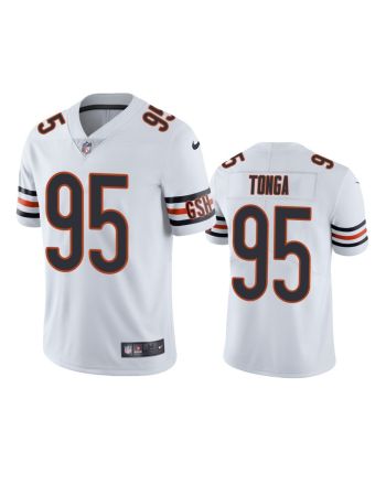 Khyiris Tonga 95 Chicago Bears White Vapor Limited Jersey