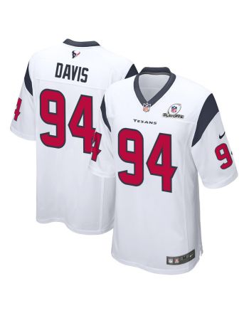 Khalil Davis 94 Houston Texans 2023 Playoffs Patch Game Men Jersey - White