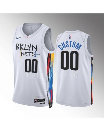 Brooklyn Nets Custom 00 2022-23 City Edition White Jersey Swingman