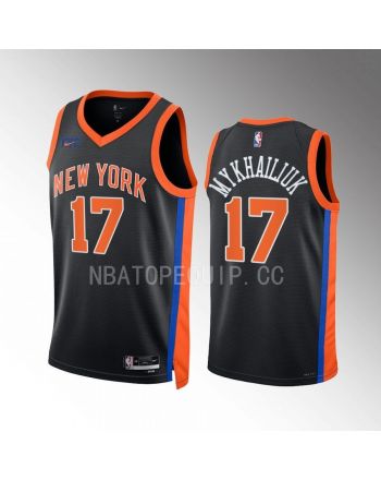 Sviatoslav Mykhailiuk 17 2022-23 New York Knicks Black City Edition Jersey Swingman