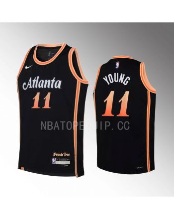 Atlanta Hawks Trae Young 11 City Edition Black Youth Jersey Swingman