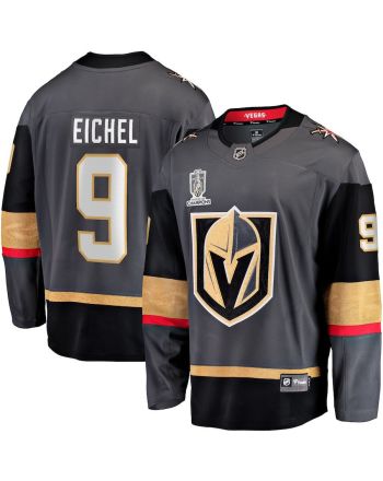 Jack Eichel 9 Vegas Golden Knights 2023 Stanley Cup Champions Patch Alternate Breakaway Jersey - Black