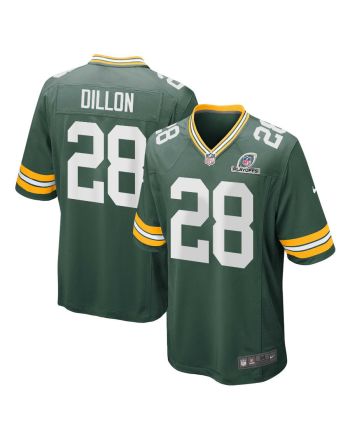 AJ Dillon 28 Green Bay Packers 2023 Playoffs Patch Game Men Jersey - Green