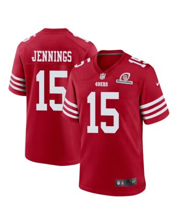 Jauan Jennings 15 San Francisco 49ers 2024 Divisional Patch Game Men Jersey - Scarlet