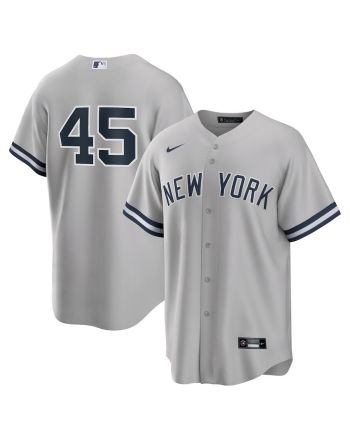 Gerrit Cole 45 New York Yankees Road Player Name Men Jersey - Gray