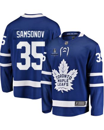 Ilya Samsonov 35 Toronto Maple Leafs Stanley Cup 2023 Playoffs Patch Home Breakaway Men Jersey - Blue