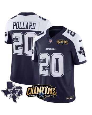 Tony Pollard 20 Dallas Cowboys 2023 NFC East Champions Patch Alternate Game Men Jersey - Navy