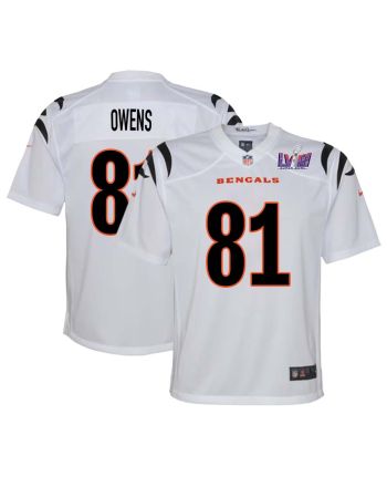 Terrell Owens 81 Cincinnati Bengals Super Bowl LVIII YOUTH Away Limited Jersey - White