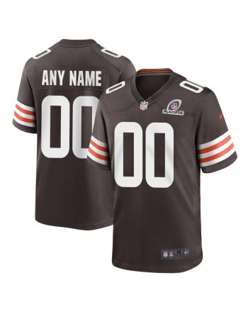 Cleveland Browns 2023 Playoffs Patch Game Men Custom Jersey - Brown