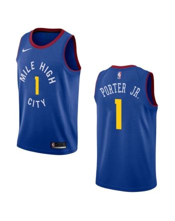 Men's Denver Nuggets 1 Michael Porter Jr. Statement Swingman Jersey - Blue